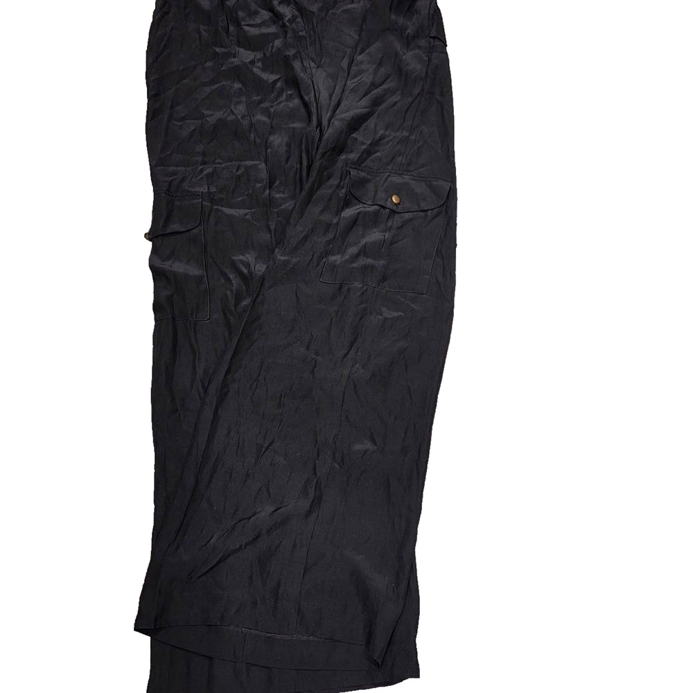 Cynthia Steffe wide legs Silk Jumpsuit Black Sz 12 A005220 - Picture 9 of 9